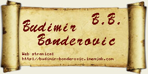 Budimir Bonderović vizit kartica
